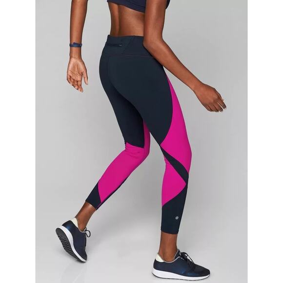 Athleta Pink Blue Colorblock Sonar Leggings XS - Picture 4 of 6